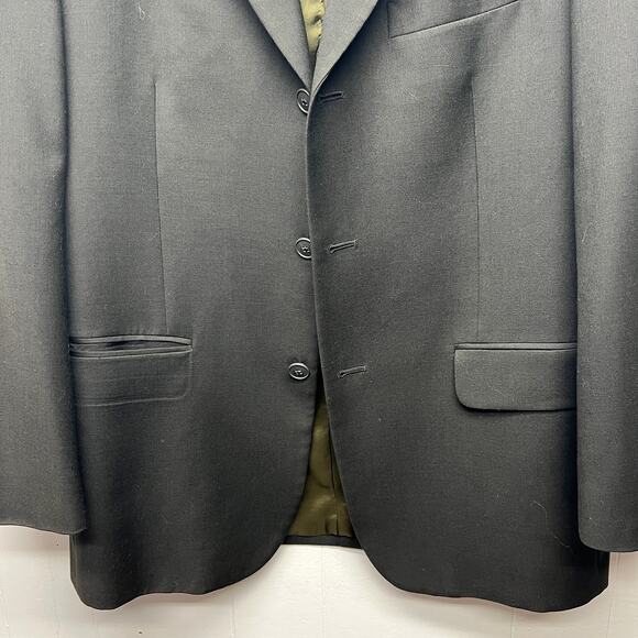 Alfani Men's New Wool Cashmere Blend Dark Olive Green Blazer Jacket Size Large - Picture 4 of 9